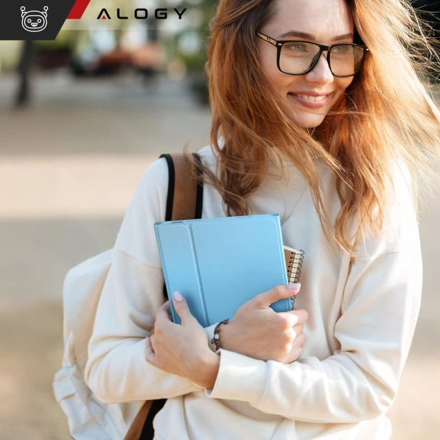 Pouzdro Alogy s klávesnicí a držákem na stylus, bezdrátová klávesnice pro Apple iPad 11 2025 / iPad 10.9 2022, modré