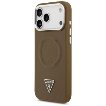 Etui Guess MagSafe do iPhone 17 Pro Triangle Logo Brown