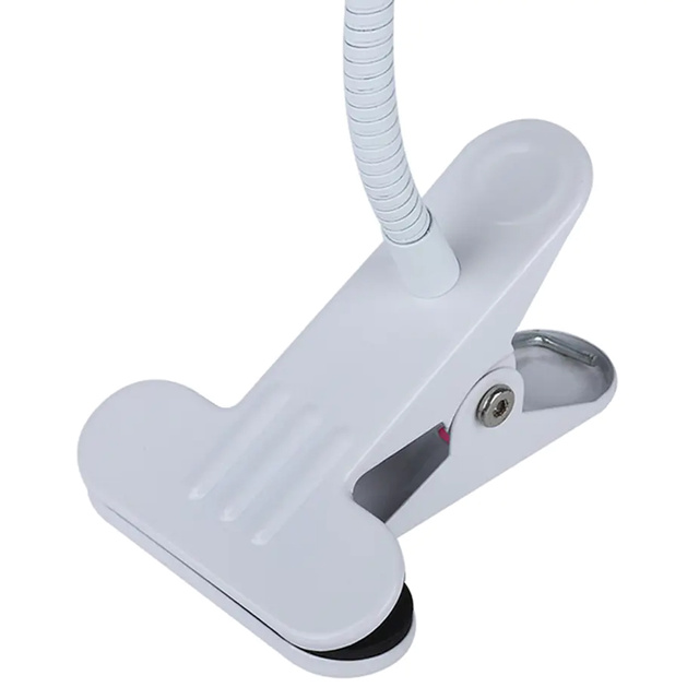 LED desk lamp with reading clip White