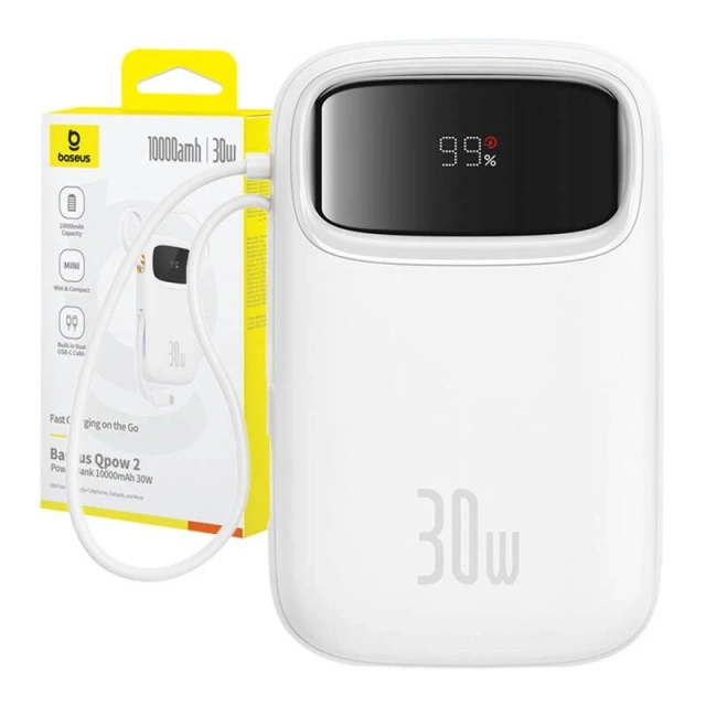 Baseus QPow 2 10000mAh 30W Power Bank White