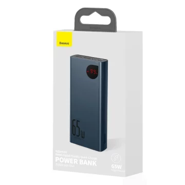 Powerbanka Baseus Adaman Metal 20000mAh, PD, QC 3.0, 65W, 2xUSB USB-C micro USB, (niebieski)