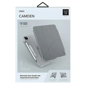 UNIQ Camden Tablet Case pro iPad Pro 11" (2021) šedý/fosilně šedý Antimikrobiální