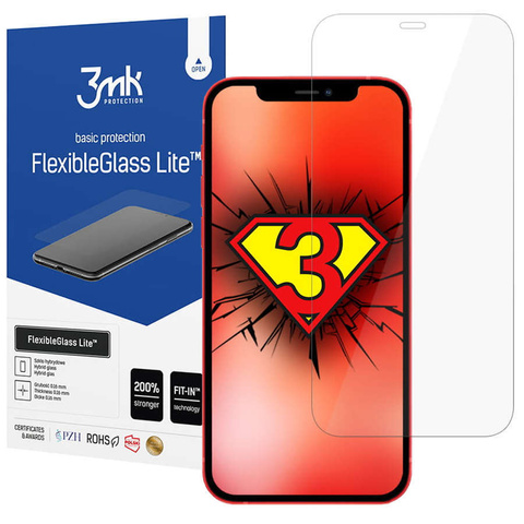 Nerozbitné hybridní sklo 3mk Flexible Glass Lite pro Apple iPhone 12/12 Pro