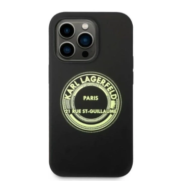 Ochranné pouzdro na telefon Karl Lagerfeld KLHCP14LSRSGRCK pro Apple iPhone 14 Pro 6.1" hardcase černá/černá silikonová RSG