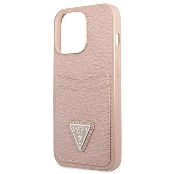 Etui Guess GUHCP13LPSATPP do Apple iPhone 13 Pro / 13 6,1" różowy/pink hardcase SaffianoTriangle Logo Cardslot