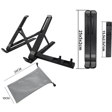 Alogy portable laptop table desk stand phone stand adjustable Black