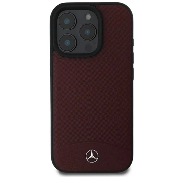 Etui Mercedes pre iPhone 16 Pro Max 6,9" Czerwone MagSafe pevné puzdro s textúrou a hladkou kožou