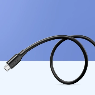 Uzelený kabel USB – micro USB 2.4 A 480 Mb/s 1,5 m černý (US289 60137)