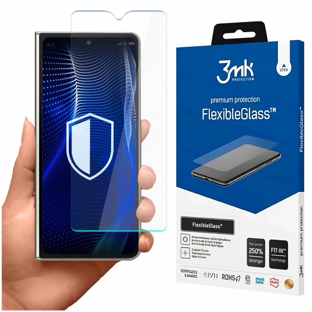 Hybridní sklo kombinace skla a 3mk FlexibleGlass fólie pro přední ochranu telefonu Samsung Galaxy Z Fold 6