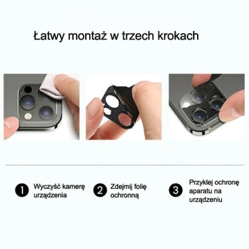 Osłona obiektywu USAMS Camera Lens Glass do iPhone 12 mini metal BH706JTT03 (US-BH706) czerwony/red 