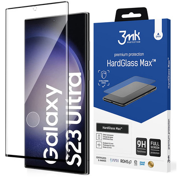 3mk HardGlass Max FingerPrint FP Tempered Glass Screen Protector for Samsung Galaxy S23 Ultra
