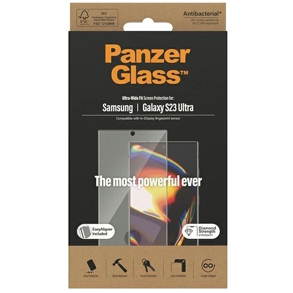 Tvrzené sklo pro Samsung Galaxy S23 Ultra PanzerGlass Ultra-Wide Fit EasyAligner