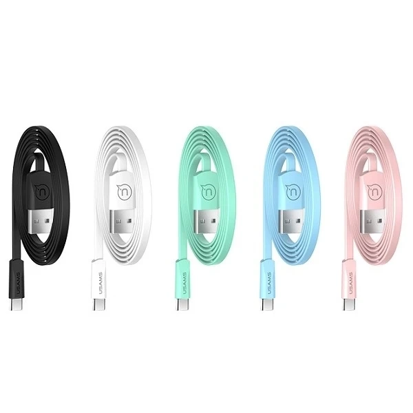 USAMS U2 USB-C plochý kabel 1,2m bílý