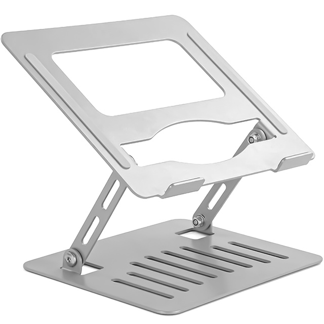 Laptop holder tablet 17" stand stand foldable adjustable aluminum for desk 25 x 21.5cm Alogy Silver