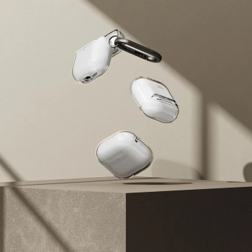 Чохол для Apple AirPods 4 з блискітками та прозорим карабінчиком