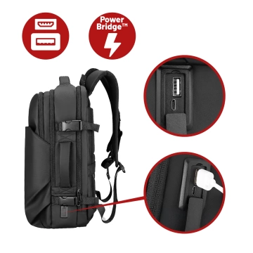 Mark Ryden 17,3" Laptop-Reiserucksack, vielseitig und wasserdicht, 28 l (49 × 33 × 12 cm) – Schwarz