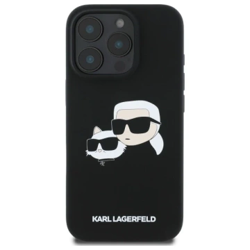 Etui Karl Lagerfeld Silicone Double Heads Print MagSafe do iPhone 16 Pro Max Black
