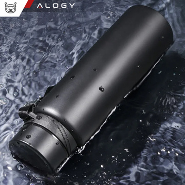 Thermos bottle thermal bottle 1l for coffee yerba mate tea with infuser strainer large Alogy steel black