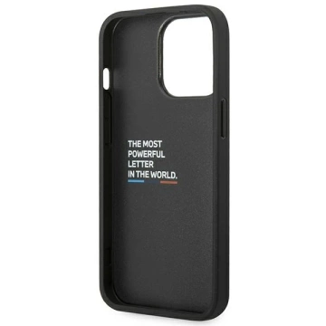 BMW BMHCP14L22NBCK puzdro na telefón pre Apple iPhone 14 Pro 6,1" čierne/čierne kožené karbónové