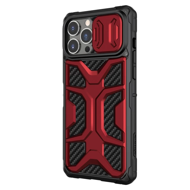 Pancéřový kryt Nillkin Adventruer Case pro iPhone 13 Pro Max s krytem fotoaparátu červený