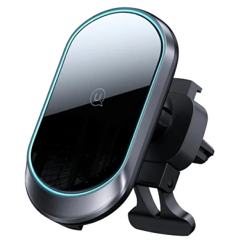 USAMS Magnetic Wireless Charging 15W inductive phone car holder for vent. CD182ZJ01 (US-CD182) black/black