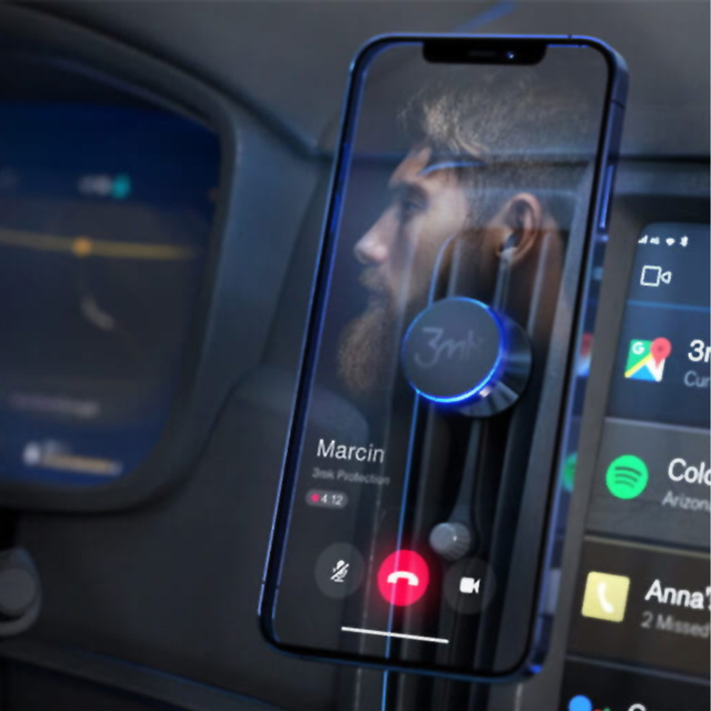 Universelle magnetische Autohalterung 3mk Magnet Power für ein Telefon, schwarz