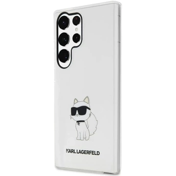 Ochranné puzdro na telefón Karl Lagerfeld KLHCS23LHNCHTCT pre Samsung Galaxy S23 Ultra S918 priehľadné pevné puzdro Ikonik Choupette