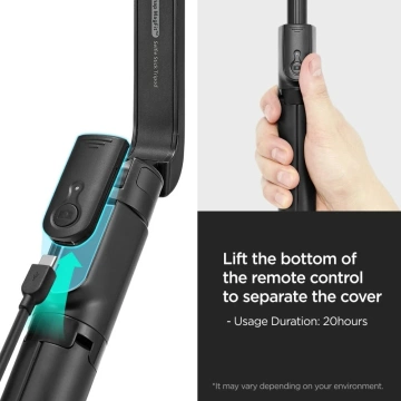Selfie Stick Stick Statív Spigen S580W MagSafe Bluetooth Držiak na telefón Fotografie Diaľkové ovládanie Black