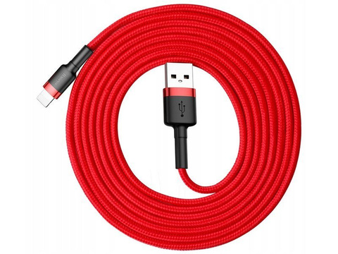 Kabel 2m Baseus Keviar USB Lightning для iPhone iPad iPod 1.5A Czerwony