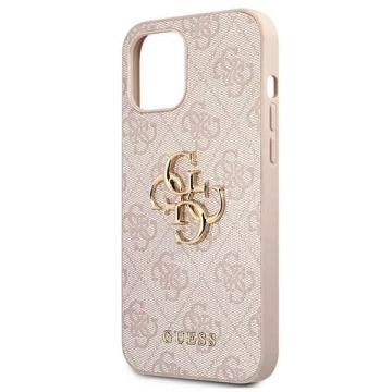 Guess GUHCP12L4GMGPI iPhone 12 Pro Max 6,7" różowy/рожевий твердий чохол 4G з великим металевим логотипом