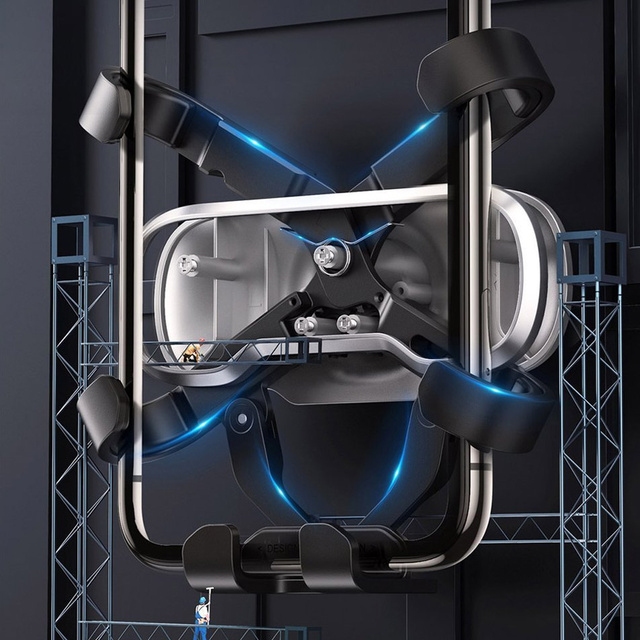 Gravitational car holder for the UGREEN LP228 phone for the black grid