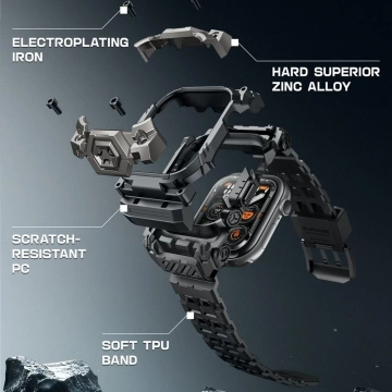 Чохол для Apple Watch 10 (46 мм) чорного кольору SUPCASE Unicorn Beetle Ore з ремінцем