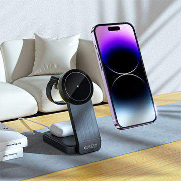 TECH-PROTECT QI15W-A28 3V1 MAGNETICKÁ BEZDRÁTOVÁ NABÍJEČKA MAGSAFE ČERNÁ