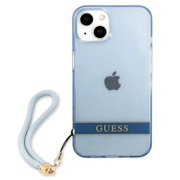 Etui Guess GUHCP13MHTSGSB do Apple iPhone 13 6,1" niebieski/modré pevné pouzdro Translucent Stap