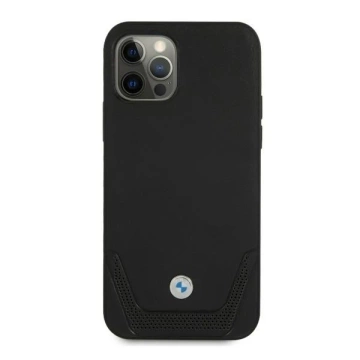 Etui na telefon BMW BMHCP12LRSWPK do Apple iPhone 12 Pro Max 6,7" czarny/black hardcase Leather Perforate