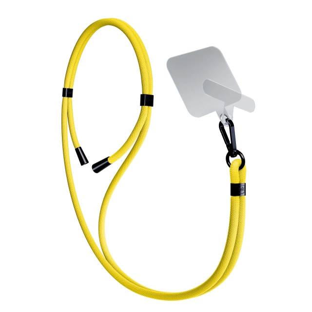Universal smartphone lanyard 3mk EasyClip Yellow (black)