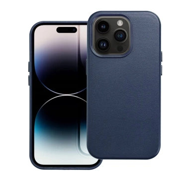 Чохол Leather Mag Cover сумісний з MagSafe для Apple iPhone 15 Pro Max синій