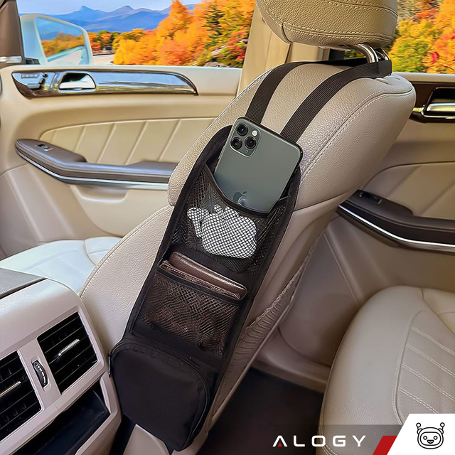 2x Bočný organizér do auta Poťah na autosedačku Alogy Car Black
