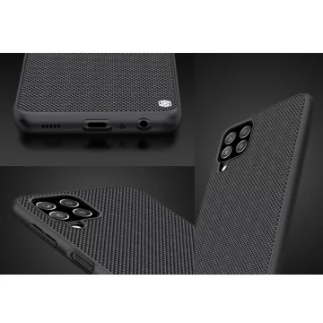 Nillkin Textured Case Strapazierfähige, verstärkte Hülle mit Gelrahmen und Nylon auf der Rückseite für Samsung Galaxy A22 4G schwarz