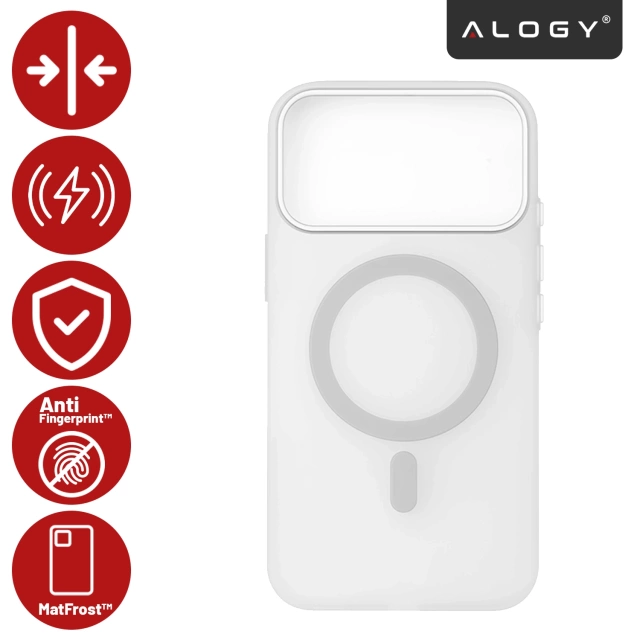 Apple iPhone 17 Pro Max Case – Matte MagSafe Cover with Lens Protection, Slim and Scratch-Resistant, Perfect Fit – Alogy Skinny MatteCase™ White