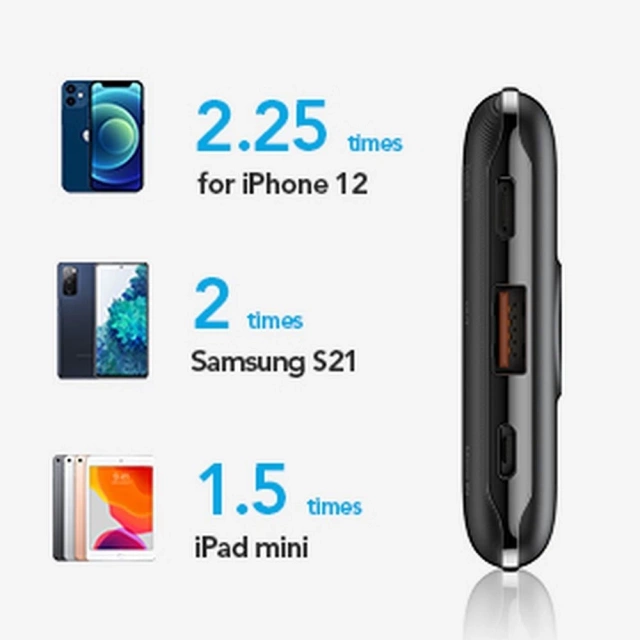 Powerbanka Externá batéria (POWER BANK) VEGER S11 - 10 000mAh LCD Quick Charge PD 22,5W čierna (W1140)