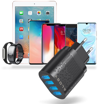 Alogy 4x USB Quick Charge 3.0 2.4A rýchla nabíjačka Čierna