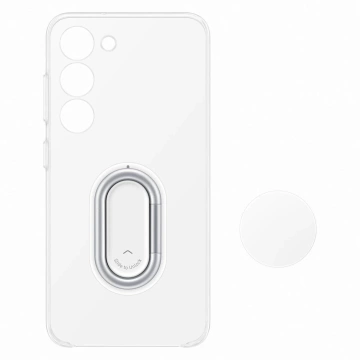 Pouzdro Samsung Clear Gadget Case pro Samsung Galaxy S23 krycí stojánek na kroužek průhledný
