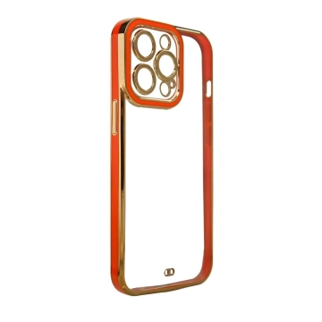 Fashion Case case for iPhone 12 Pro gel cover with gold frame red