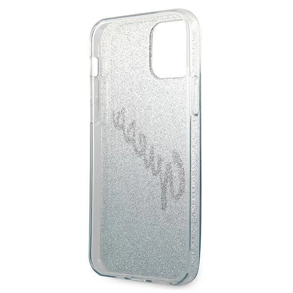 Guess GUHCP12SPCUGLSBL iPhone 12 mini 5,4" niebieski/blaues Hardcase Glitter Gradient Script