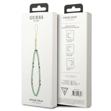 Guess zawieszka GUSTPEARP Remienok na telefón niebieski Heishi Beads