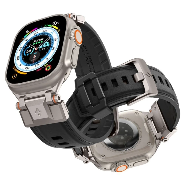 Spigen Durapro Armor PU-Schutzhülle für Apple Watch 4 / 5 / 6 / 7 / 8 / 9 / Se / Ultra 1 / 2 (42 / 44 / 45 / 49 mm) schwarz