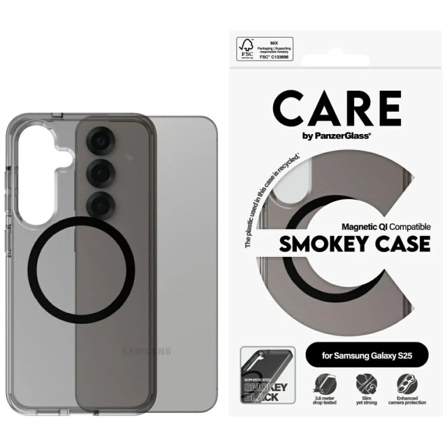 Etui do Samsung Galaxy S25 CARE by PanzerGlass Flagship Urban Combat QI Dymny