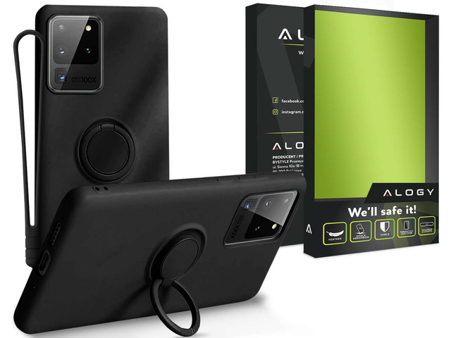 Silikonové pouzdro Ring Ultra Slim Alogy pro Samsung Galaxy S20 Ultra Black