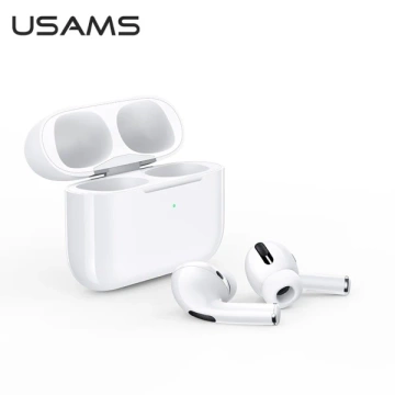Bluetooth 5.0 slúchadlá USAMS TWS Emall Series bezdrôtové bielo/biele BHUYM01 (US-YM001)